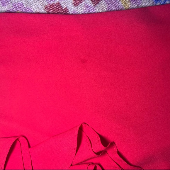 Karl Lagerfeld Red Paris Ruffle Neck Sleeveless Blouse Size Small 6 Office - Picture 7 of 13